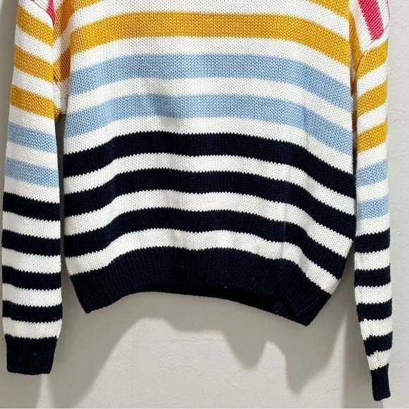 HARPER & LIV Women’s Rainbow Stripe Chunky Knit Crewneck Sweater Size Small - Picture 4 of 6